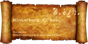 Winterberg Ákos névjegykártya